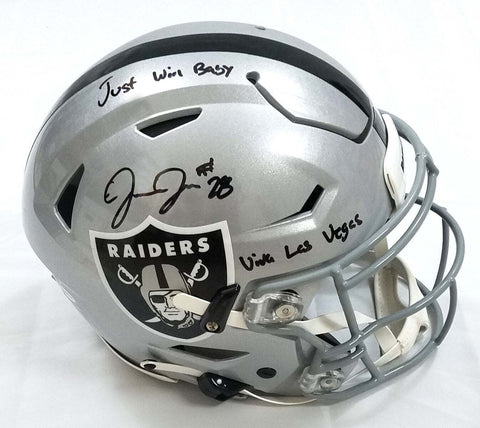 Josh Jacobs Autographed Las Vegas Raiders Speed Flex Helmet W/ Dual Insc Beckett