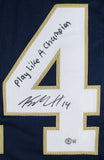 Notre Dame Kyle Hamilton "PLAC" Signed Navy Blue Pro Style Jersey BAS Witnessed