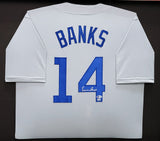 CHICAGO CUBS ERNIE BANKS AUTOGRAPHED FRAMED GRAY JERSEY BECKETT BAS 202411
