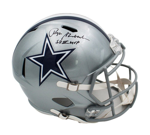 Roger Staubach Signed Dallas Cowboys Speed Full Size NFL Helmet With "SB VI MVP"