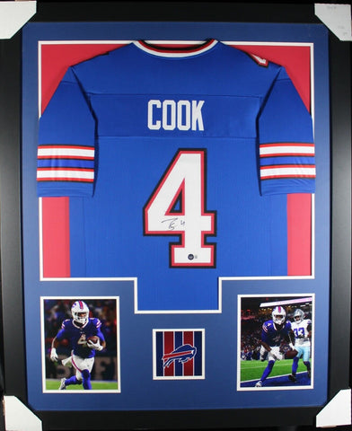 JAMES COOK (Bills blue TOWER) Signed Autographed Framed Jersey Beckett