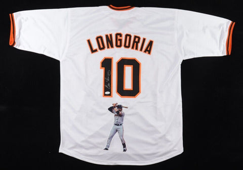 Evan Longoria Signed San Francisco Giants Photo Jersey (JSA COA) 3xAll-Star 3B