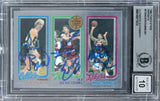 Bird, Erving & Magic Signed 1996 Topps Stars Reprints #8 Card Auto 10! BAS Slab