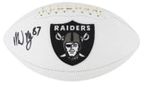 Raiders Michael Mayer Signed White Panel Logo Football W/ Case BAS Witnessed