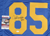 Jack Youngblood Signed Custom Los Angeles Rams Jersey Inscribed HOF 91 (JSA COA)