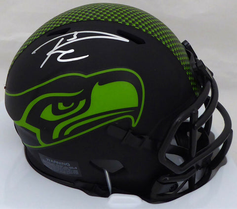 RUSSELL WILSON AUTOGRAPHED SIGNED ECLIPSE BLACK SEAHAWKS MINI HELMET RW 178961