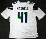 SEAHAWKS BYRON MAXWELL AUTOGRAPHED WHITE NIKE JERSEY SIZE XL MCS HOLO 85551