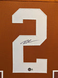 FRAMED TEXAS LONGHORNS ROSCHON JOHNSON AUTOGRAPH SIGNED JERSEY BECKETT HOLO