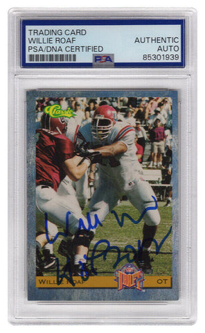 Willie Roaf Signed 1993 Classic Rookie Football Card #8 w/HOF 2012 - (PSA/DNA)