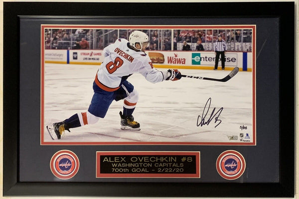 Alex Ovechkin Capitals 700th Goal Signed 10x18 Photo Framed LE/88 Fanatics COA