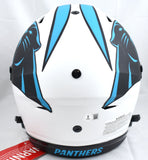 Chuba Hubbard Signed Panthers F/S Lunar Speed Flex Helmet - Beckett W Holo *Teal