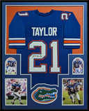 FRAMED FLORIDA GATORS FRED TAYLOR AUTOGRAPHED SIGNED JERSEY JSA COA