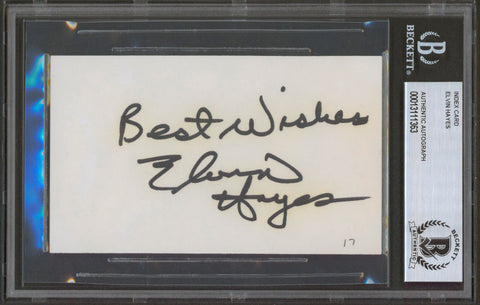 Bullets Elvin Hayes "Best Wishes" Authentic Signed 3x5 Index Card BAS Slabbed