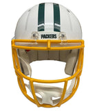 AARON RODGERS Autographed Packers White Matte Authentic Speed Helmet FANATICS