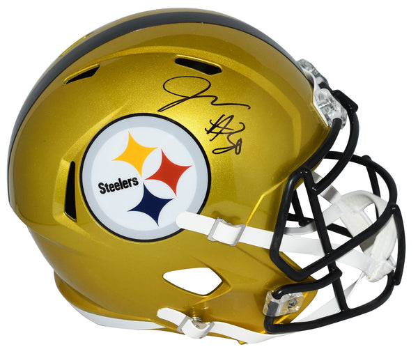 JAYLEN WARREN SIGNED PITTSBURGH STEELERS FLASH FULL SIZE SPEED HELMET BECKETT