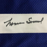 FRAMED Autographed/Signed NORM SNEAD 33x42 New York Blue Football Jersey JSA COA