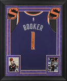 Suns Devin Booker Signed Purple Nike Swingman Framed Jersey BAS #BN00173