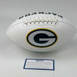 Autographed/Signed Aaron Rodgers Green Bay Packers FS Logo Football Steiner COA