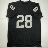 Autographed/Signed JOSH JACOBS Oakland Las Vegas Black Jersey Beckett BAS COA