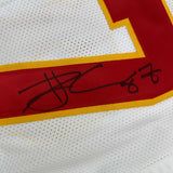 Autographed/Signed Travis Kelce Kansas City KC White Football Jersey JSA COA