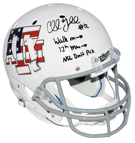 CULLEN GILLASPIA SIGNED TEXAS A&M AGGIES USA FULL SIZE HELMET W/ INSCRIPTIONS