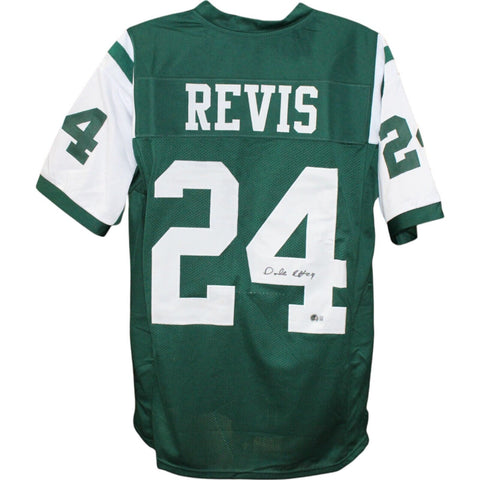 Darrelle Revis Autographed/Signed Pro Style Green XL Jersey Beckett 49003