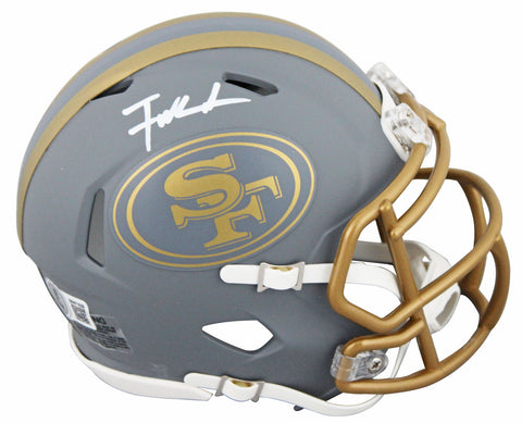 49ers Frank Gore Signed Slate Speed Mini Helmet w/ White Sig BAS Witnessed