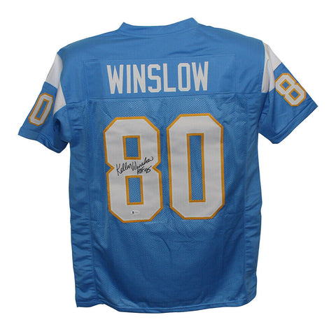 Kellen Winslow Autographed/Signed Pro Style Blue XL Jersey HOF BAS 31173