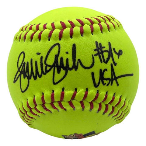 Jennie Finch Signed Softball Inscribed "USA" (Beckett) 2xOlympic Medalist 04-08