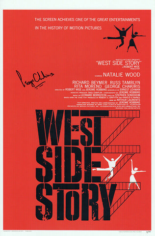 George Chakiris Signed West Side Story 11x17 Movie Poster - (SCHWARTZ COA)