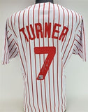 Trea Turner Signed Philidelphia Phillies Pinstriped Jersey (Beckett) All Star SS