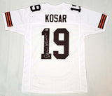 Bernie Kosar Autographed Cleveland Browns White Custom Jersey Beckett Witnessed