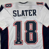 Autographed/Signed Matthew Slater New England White Jersey Beckett BAS COA