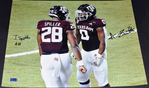 AINIAS SMITH & ISAIAH SPILLER AUTOGRAPHED TEXAS A&M AGGIES 16x20 PHOTO COA