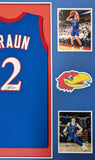 FRAMED KANSAS JAYHAWKS CHRISTIAN BRAUN AUTOGRAPHED SIGNED JERSEY JSA COA