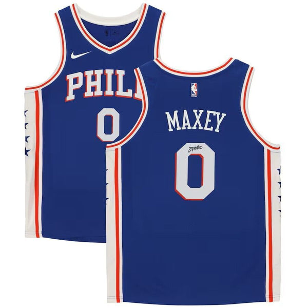 Tyrese Maxey Signed Philadelphia 76ers Blue Nike Swingman Jersey Fanatics