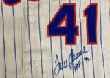 Tom Seaver Autographed "HOF 92" New York Mets M&N Authentic Jersey PSA