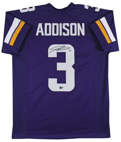 Jordan Addison Signed Minnesota Vikings Jersey (Beckett) 2023 1st Round Pick W.R