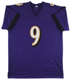 Justin Tucker Authentic Signed Purple Pro Style Jersey Autographed BAS Witnessed