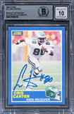 Eagles Cris Carter Signed 1989 Score #72 Card Auto Graded Gem 10! BAS Slabbed