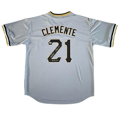 Roberto Clemente Jr. Signed Pittsburgh Pirates Jersey Inscribed "9/30/72" (PSA)