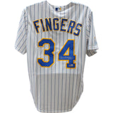 Rollie Fingers Signed Milwaukee Brewers Majestic L Jersey HOF BAS 48482