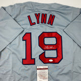 Autographed/Signed Fred Lynn Boston Grey Baseball Jersey JSA COA