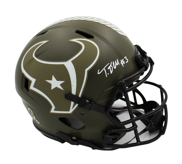 Tank Dell Signed Houston Texans Speed Authentic Salute to Service NFL Helmet