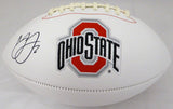 MARSHON LATTIMORE AUTOGRAPHED OHIO STATE WHITE LOGO FOOTBALL BECKETT 131953