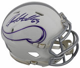 Vikings Jared Allen Signed 2024 On Field Alt Speed Mini Helmet W/ Case BAS Wit