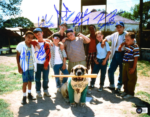 The Sandlot Autographed 11x14 Hercules Photo w/7 Actors-Beckett W Hologram *Blue