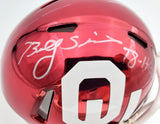 BILLY SIMS AUTOGRAPHED OKLAHOMA CHROME MINI HELMET "78 HEISMAN" BECKETT 149118