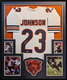 FRAMED CHICAGO BEARS ROSCHON JOHNSON AUTOGRAPHED SIGNED JERSEY BECKETT HOLO