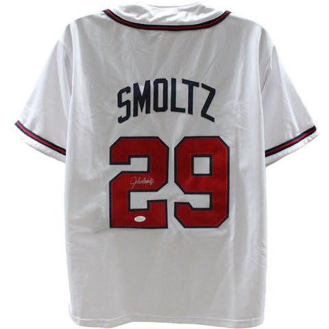 John Smoltz Autographed/Signed White Pro Style Jersey JSA 45961